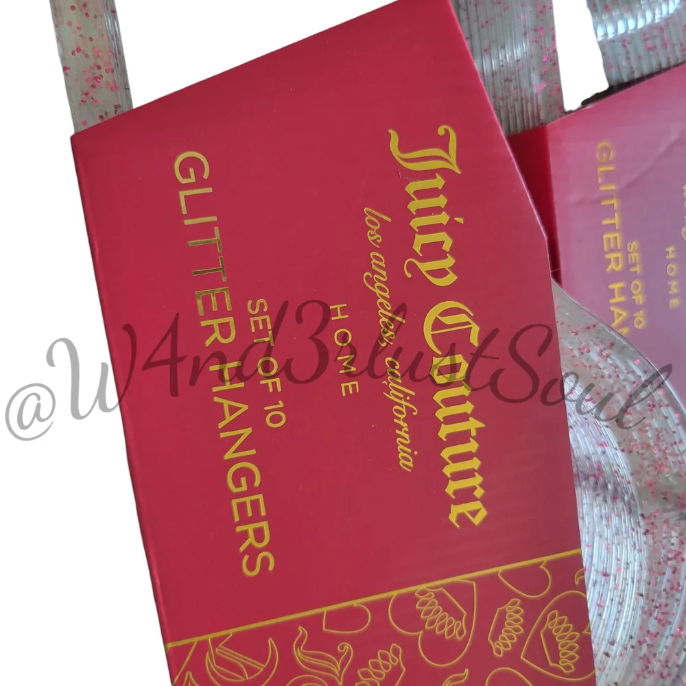 Juicy Couture Pink Gold Glitter Hangers Two Sets (20 Hangers Total) NWT